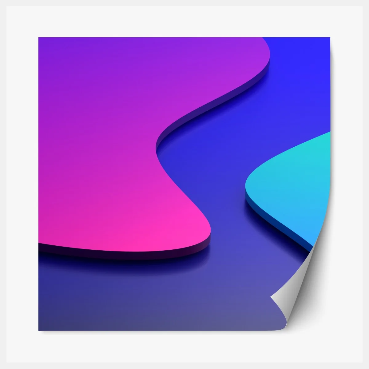 Naklejka repozycjonowalna wibrujące fioletowo-niebieskie abstrakcyjne kształty 3d – Wallissimo® Naklejka repozycjonowalna wibrujące fioletowo-niebieskie abstrakcyjne kształty 3d – Wallissimo®