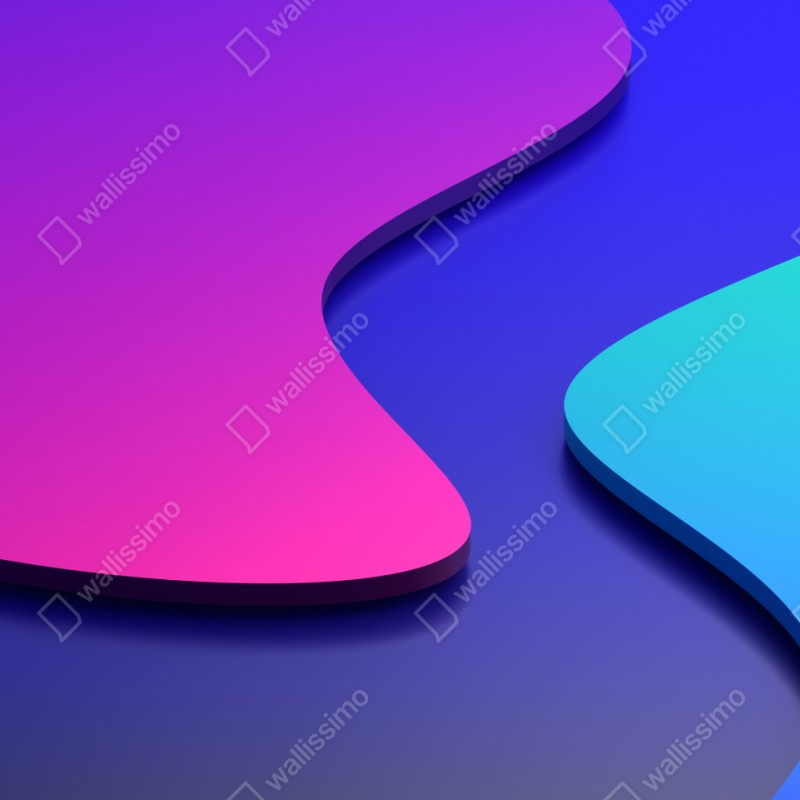 Naklejka repozycjonowalna wibrujące fioletowo-niebieskie abstrakcyjne kształty 3d – Wallissimo® Naklejka repozycjonowalna wibrujące fioletowo-niebieskie abstrakcyjne kształty 3d – Wallissimo®