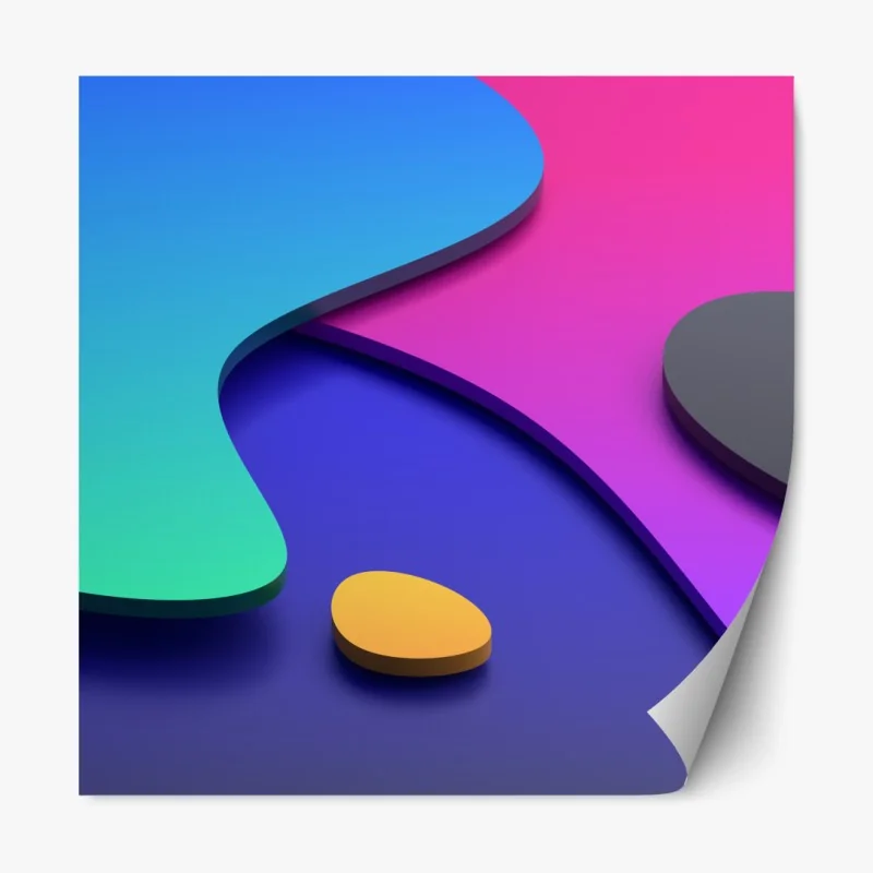 Naklejka repozycjonowalna monochromatyczny most i geometryczne linie – Wallissimo®