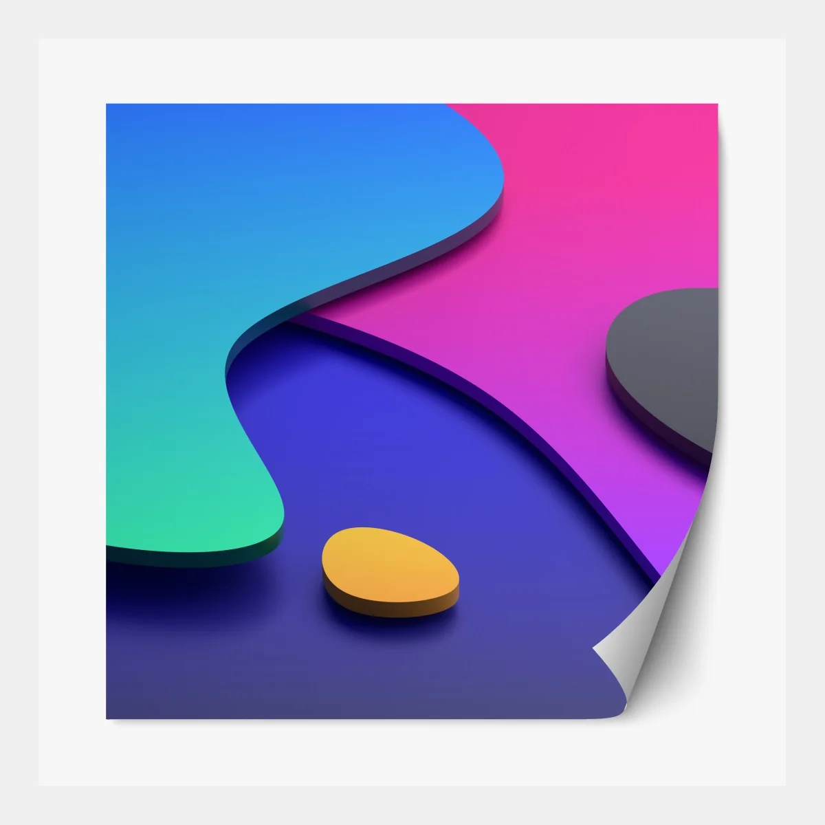 Naklejka repozycjonowalna żywe abstrakcyjne krzywe 3d – Wallissimo® Naklejka repozycjonowalna żywe abstrakcyjne krzywe 3d – Wallissimo®