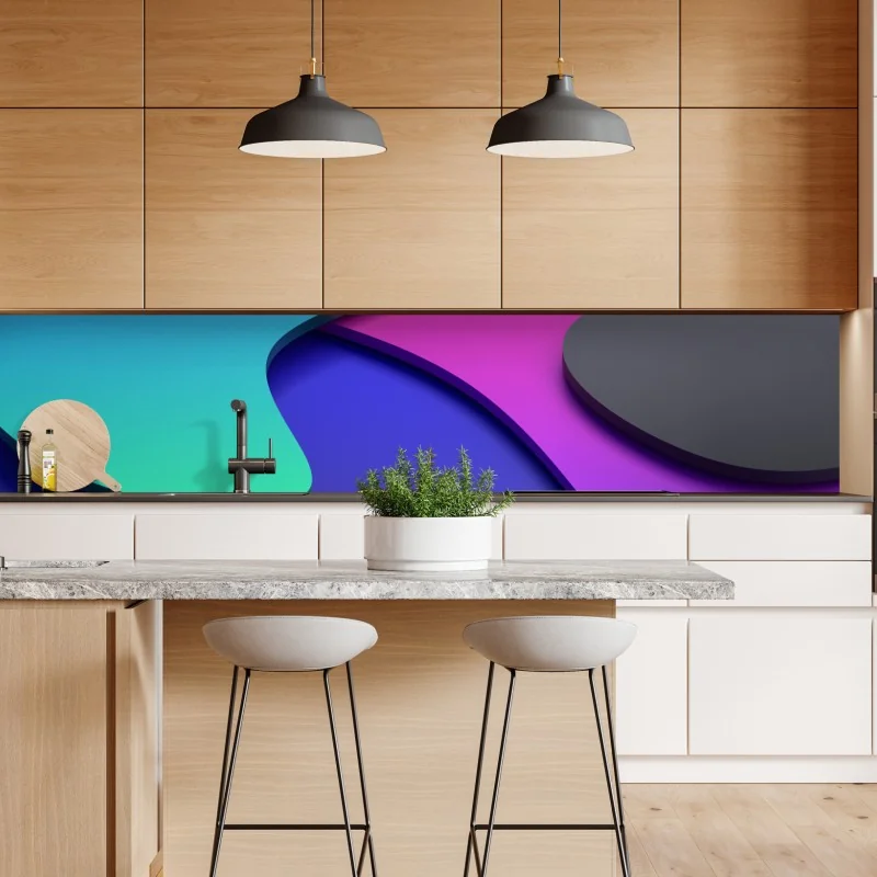 Naklejka repozycjonowalna monochromatyczny most i geometryczne linie – Wallissimo®