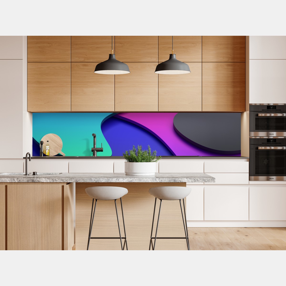 Naklejka repozycjonowalna żywe abstrakcyjne krzywe 3d – Wallissimo® Naklejka repozycjonowalna żywe abstrakcyjne krzywe 3d – Wallissimo®