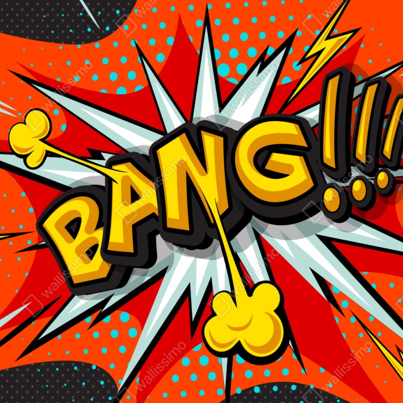 Naklejka repozycjonowalna komiksowa eksplozja pop art – Wallissimo® Naklejka repozycjonowalna komiksowa eksplozja pop art – Wallissimo®