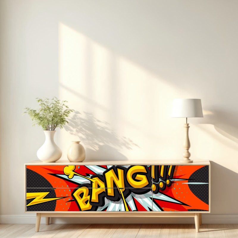 Naklejka repozycjonowalna komiksowa eksplozja pop art – Wallissimo® Naklejka repozycjonowalna komiksowa eksplozja pop art – Wallissimo®