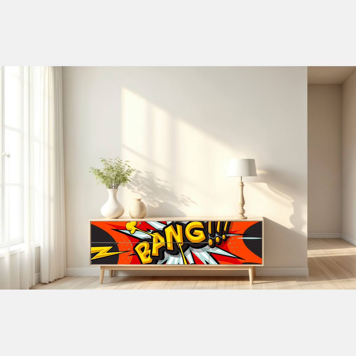 Naklejka repozycjonowalna komiksowa eksplozja pop art – Wallissimo® Naklejka repozycjonowalna komiksowa eksplozja pop art – Wallissimo®