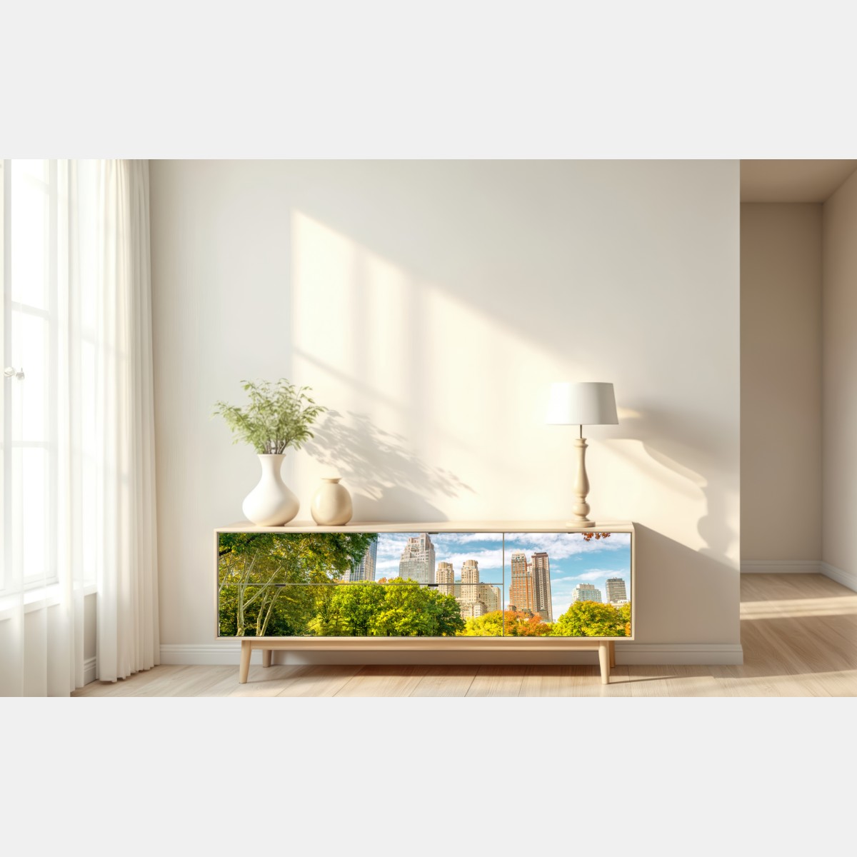 Naklejka repozycjonowalna Central Park jesienna panorama – Wallissimo® Naklejka repozycjonowalna Central Park jesienna panorama – Wallissimo®