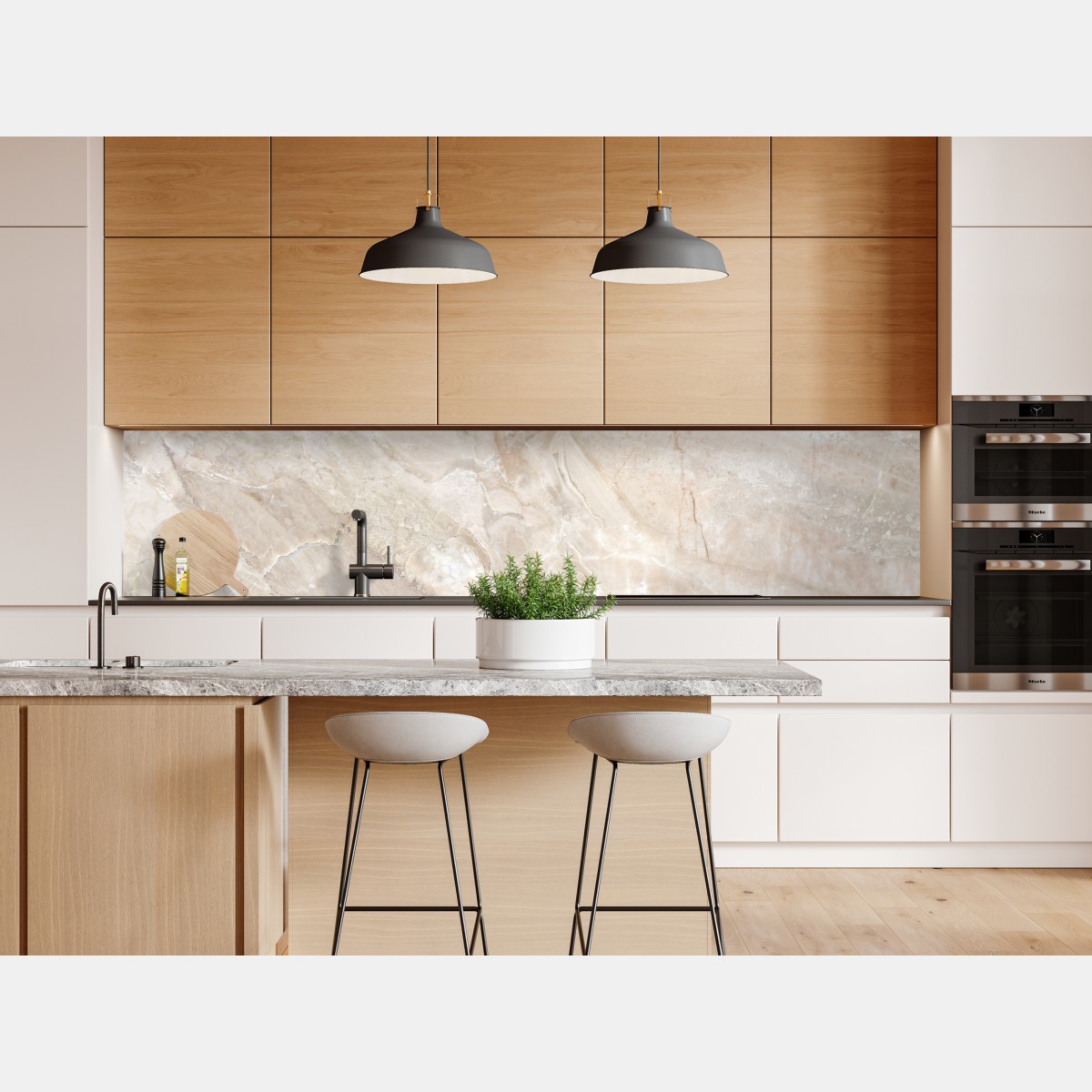 Naklejka repozycjonowalna beżowa tekstura marmuru – Wallissimo® Naklejka repozycjonowalna beżowa tekstura marmuru – Wallissimo®