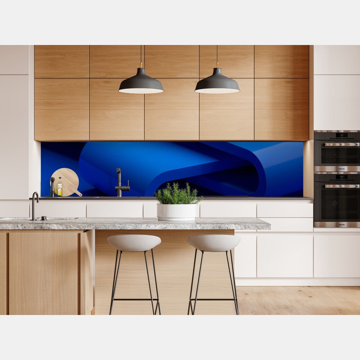 Naklejka repozycjonowalna minimalna niebieska wstęga geometryczna – Wallissimo® Naklejka repozycjonowalna minimalna niebieska wstęga geometryczna – Wallissimo®