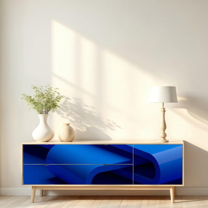 Naklejka repozycjonowalna minimalna niebieska wstęga geometryczna – Wallissimo® Naklejka repozycjonowalna minimalna niebieska wstęga geometryczna – Wallissimo®