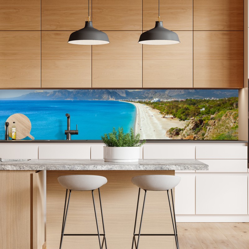 Naklejka repozycjonowalna spokojna plaża Konyaalti, Antalya