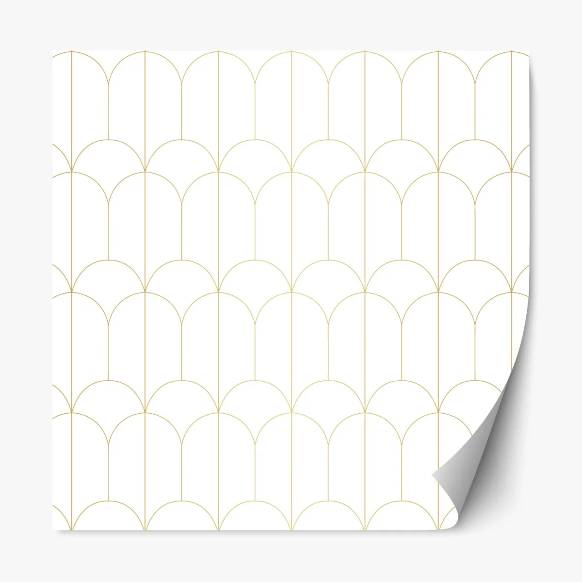 Naklejka repozycjonowalna złoty art deco łukowy wzór – Wallissimo® Naklejka repozycjonowalna złoty art deco łukowy wzór – Wallissimo®