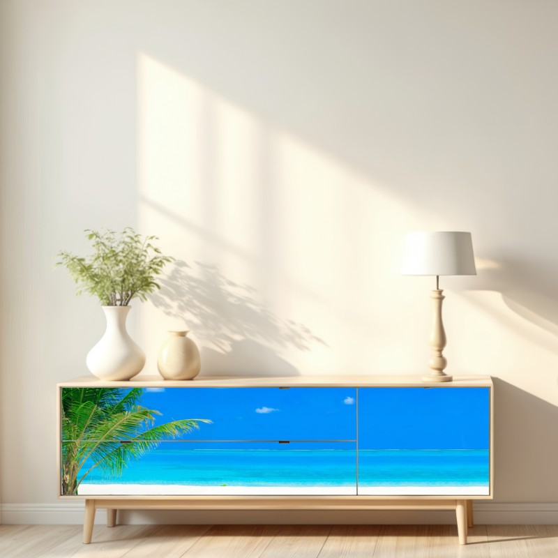 Naklejka repozycjonowalna Malediwy tropikalna plaża raj – Wallissimo® Naklejka repozycjonowalna Malediwy tropikalna plaża raj – Wallissimo®