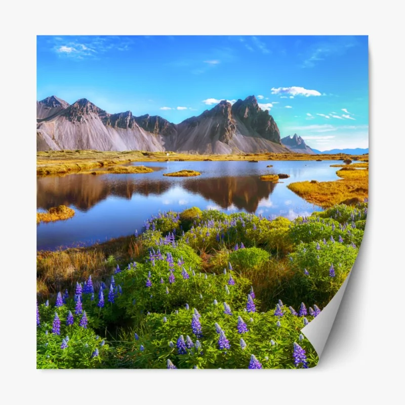 Naklejka repozycjonowalna tropikalny wzór z kakadu i kwiatami – Wallissimo®