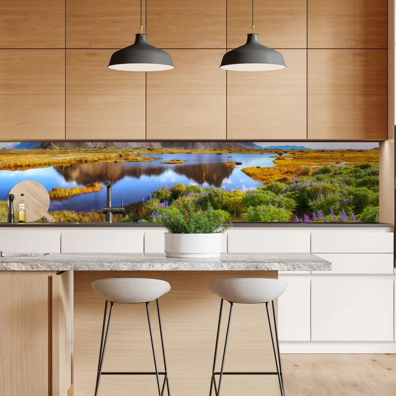 Naklejka repozycjonowalna tropikalny wzór z kakadu i kwiatami – Wallissimo®