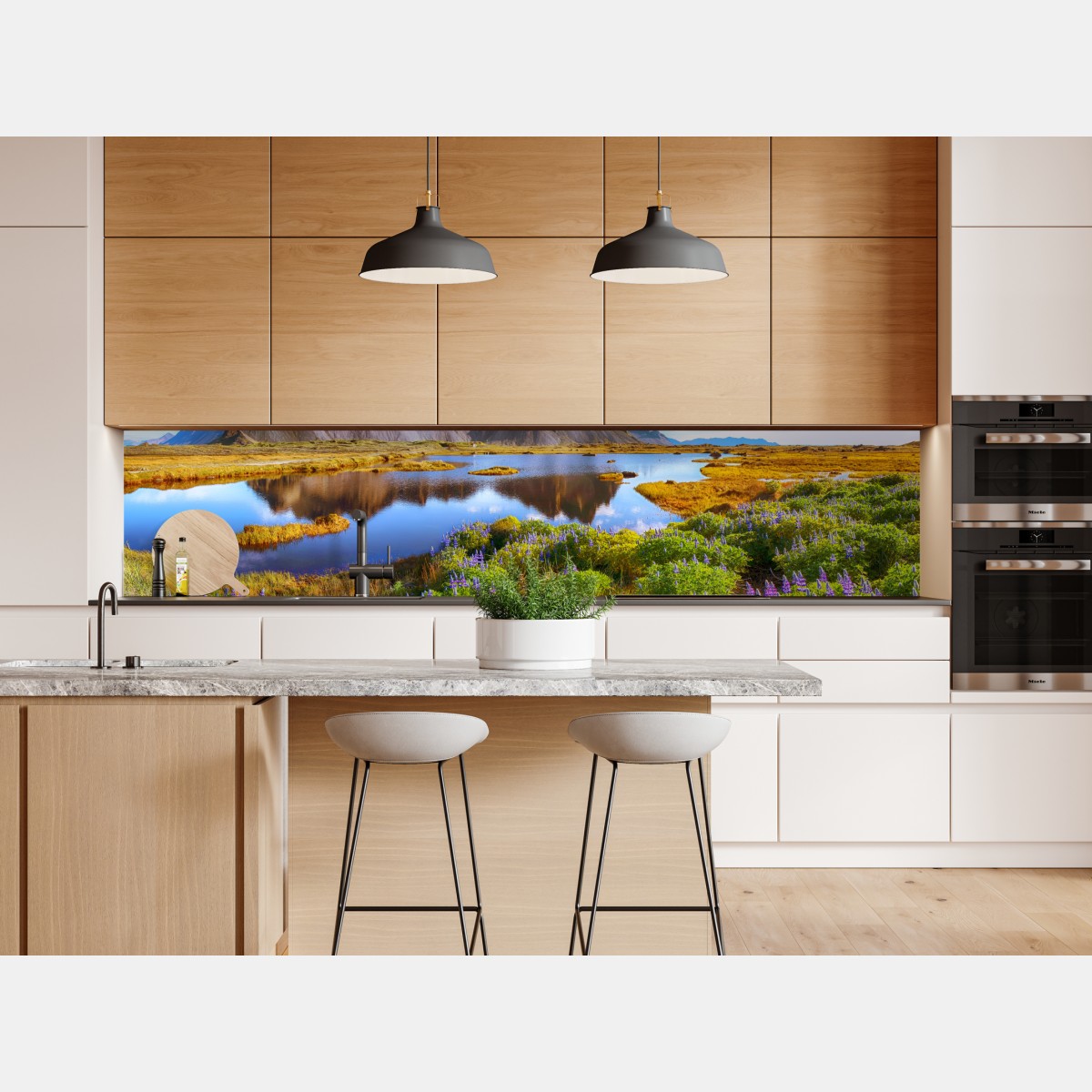 Naklejka repozycjonowalna żywe łubinowe łąki przy Vestrahorn, Islandia – Wallissimo® Naklejka repozycjonowalna żywe łubinowe łąki przy Vestrahorn, Islandia – Wallissimo®