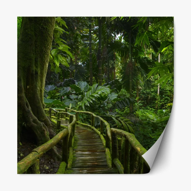 Naklejka repozycjonowalna żurawie i kwiaty persymony – Wallissimo®