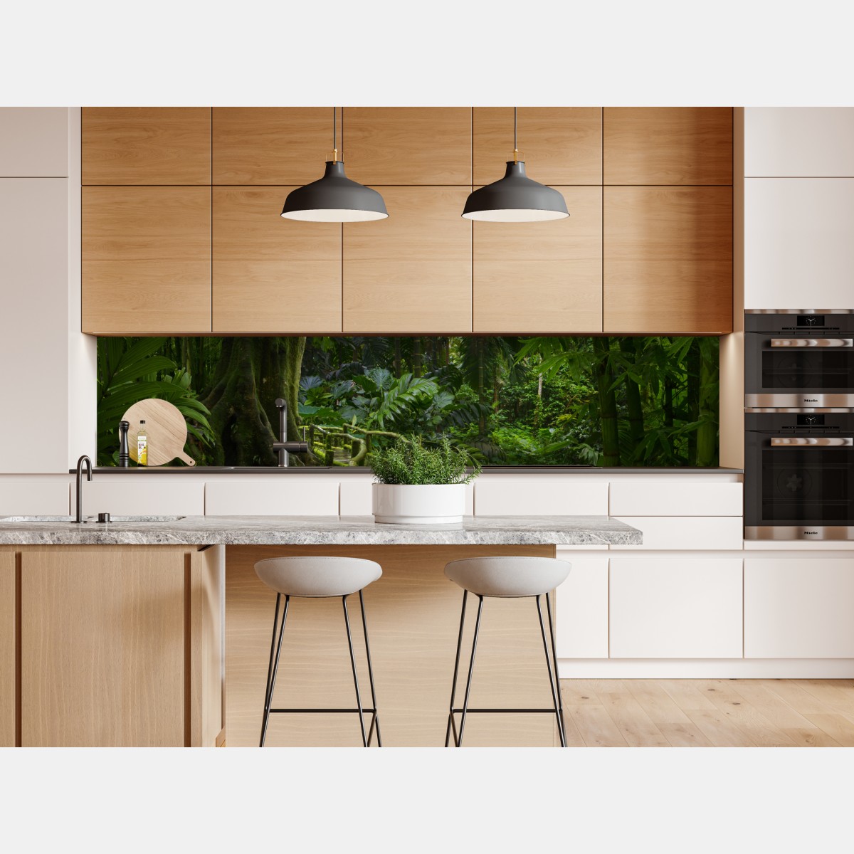 Naklejka repozycjonowalna spokojna kładka w dżungli przez bujny las deszczowy – Wallissimo® Naklejka repozycjonowalna spokojna kładka w dżungli przez bujny las deszczowy – Wallissimo®