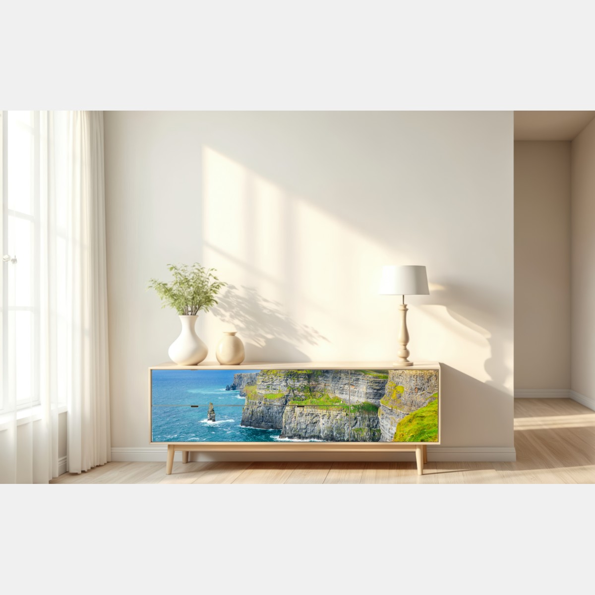 Naklejka repozycjonowalna dramatyczne klify nadmorskie i widok na ocean – Wallissimo® Naklejka repozycjonowalna dramatyczne klify nadmorskie i widok na ocean – Wallissimo®