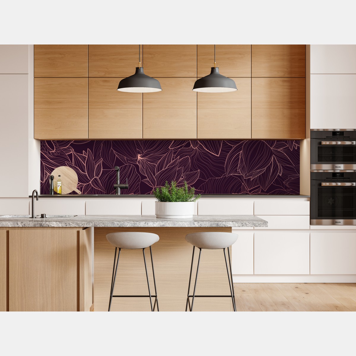 Naklejka repozycjonowalna elegancki różowy wzór kwiatowy – Wallissimo® Naklejka repozycjonowalna elegancki różowy wzór kwiatowy – Wallissimo®