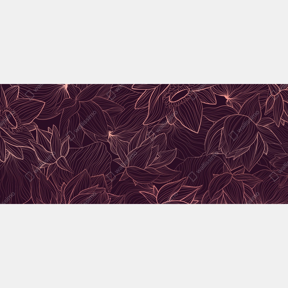 Naklejka repozycjonowalna elegancki różowy wzór kwiatowy – Wallissimo® Naklejka repozycjonowalna elegancki różowy wzór kwiatowy – Wallissimo®