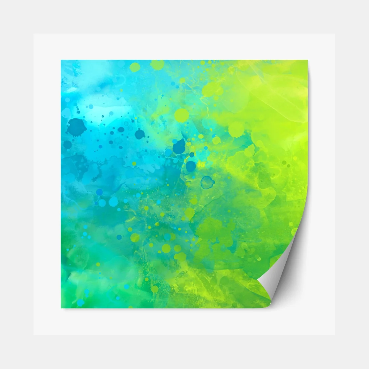 Naklejka repozycjonowalna intensywna turkusowa akwarela z akcentem limonkowym – Wallissimo® Naklejka repozycjonowalna intensywna turkusowa akwarela z akcentem limonkowym – Wallissimo®