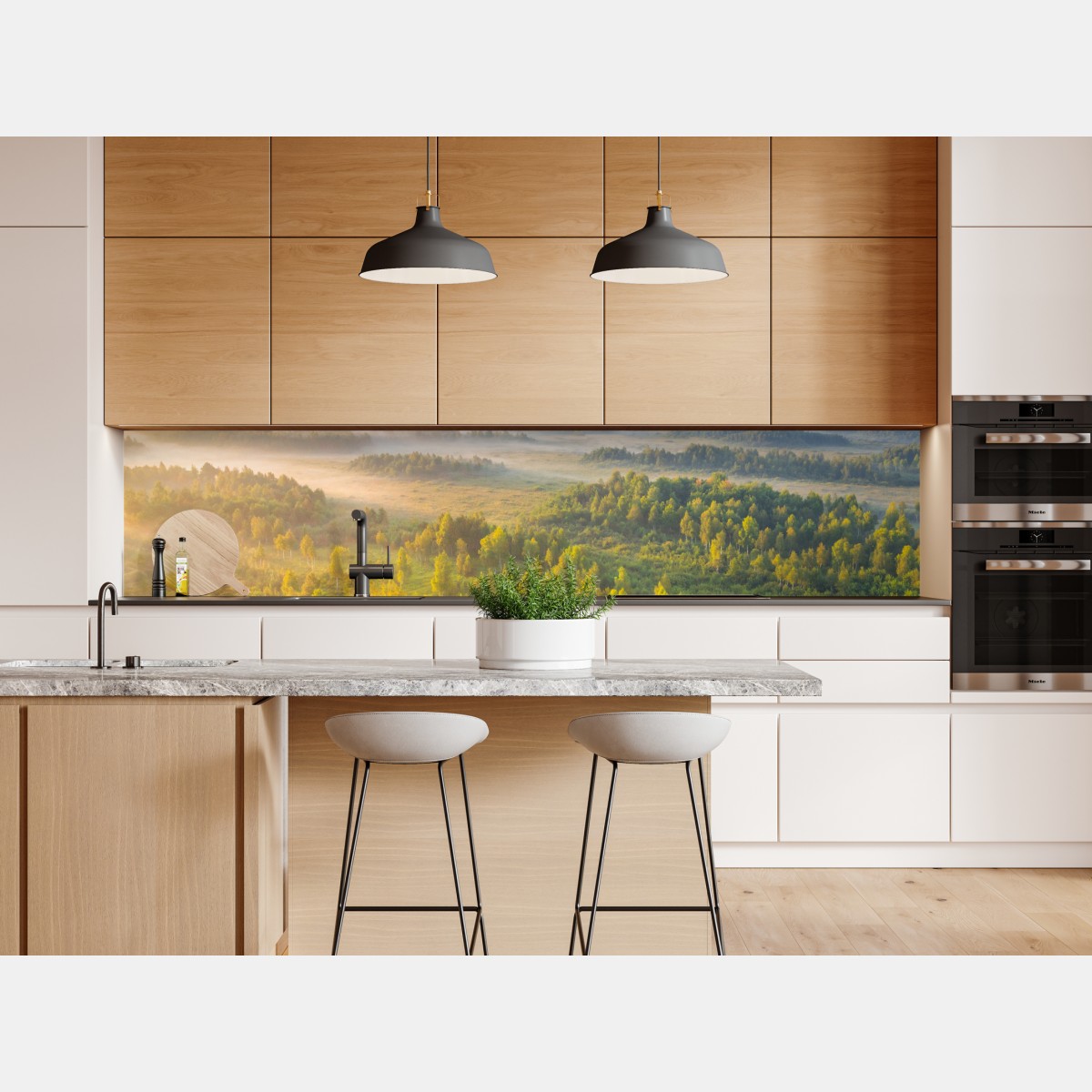 Naklejka repozycjonowalna mglista poranna w bagnie Zvanets – Wallissimo® Naklejka repozycjonowalna mglista poranna w bagnie Zvanets – Wallissimo®