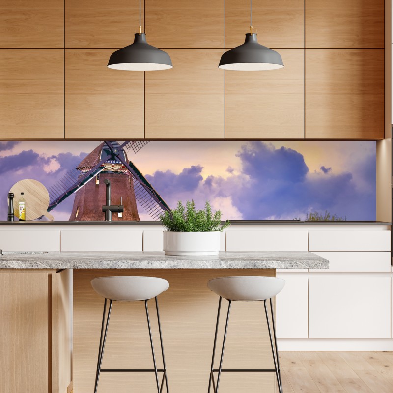 Naklejka repozycjonowalna turkusowe góry o złotych akcentach – Wallissimo®