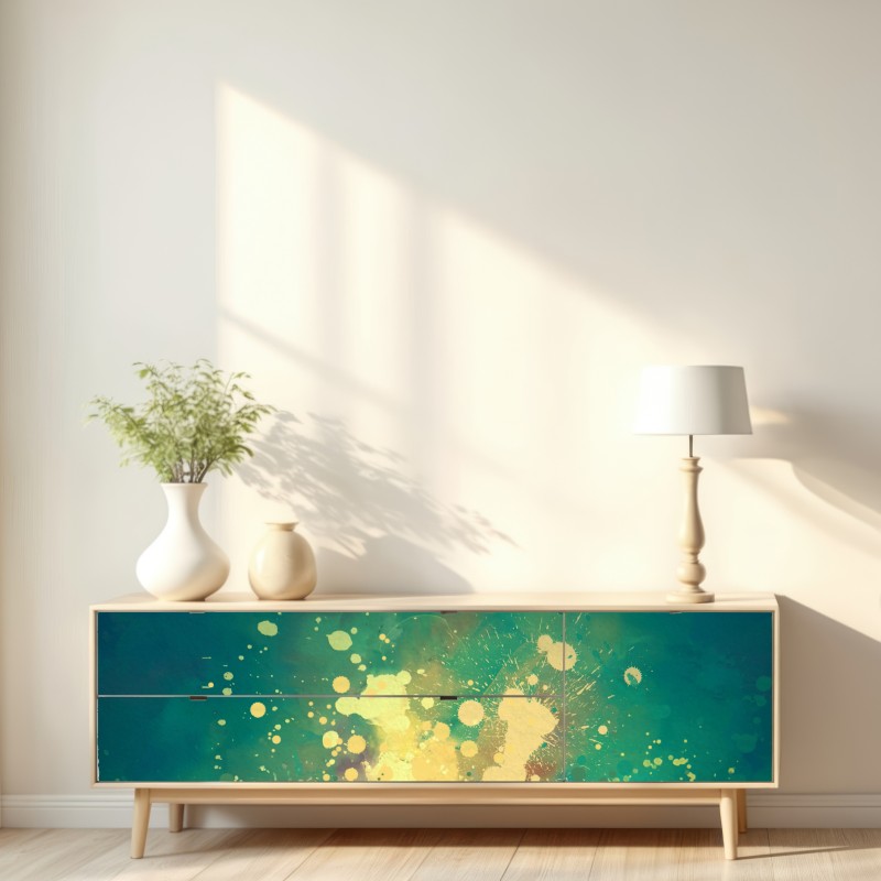 Naklejka repozycjonowalna turkusowy wybuch akwareli abstrakcja – Wallissimo® Naklejka repozycjonowalna turkusowy wybuch akwareli abstrakcja – Wallissimo®