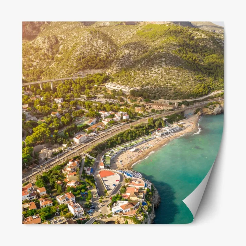 Naklejka repozycjonowalna słoneczny port śródziemnomorski – Wallissimo®