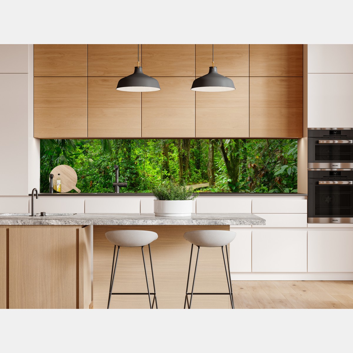 Naklejka repozycjonowalna tropikalna kładka w bujnym lesie – Wallissimo® Naklejka repozycjonowalna tropikalna kładka w bujnym lesie – Wallissimo®