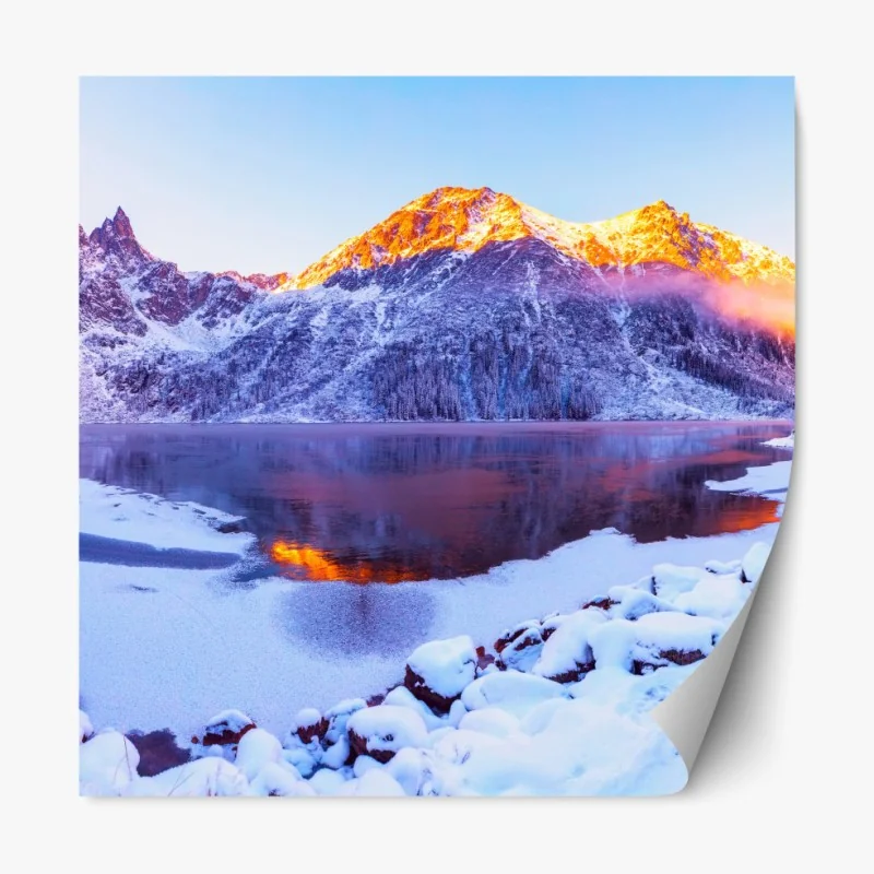 Naklejka repozycjonowalna tropikalny zachód słońca na plaży z koktajlem – Wallissimo®