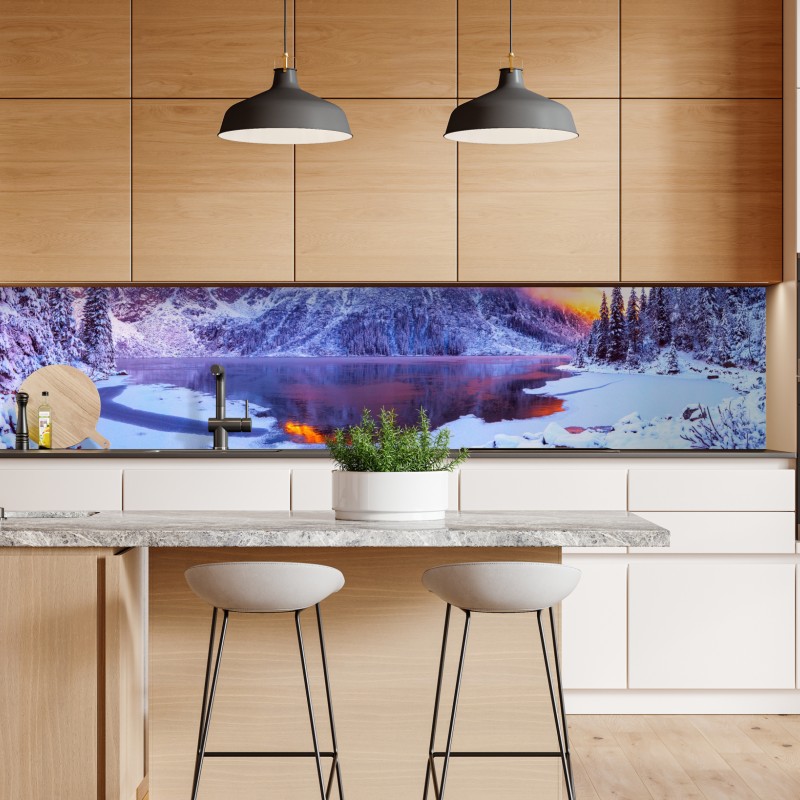 Naklejka repozycjonowalna tropikalny zachód słońca na plaży z koktajlem – Wallissimo®