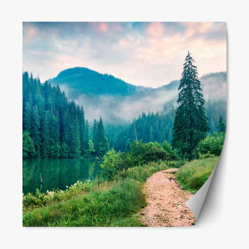 Naklejka repozycjonowalna uroczy wzór z pingwinami w pastelowym turkusie – Wallissimo®