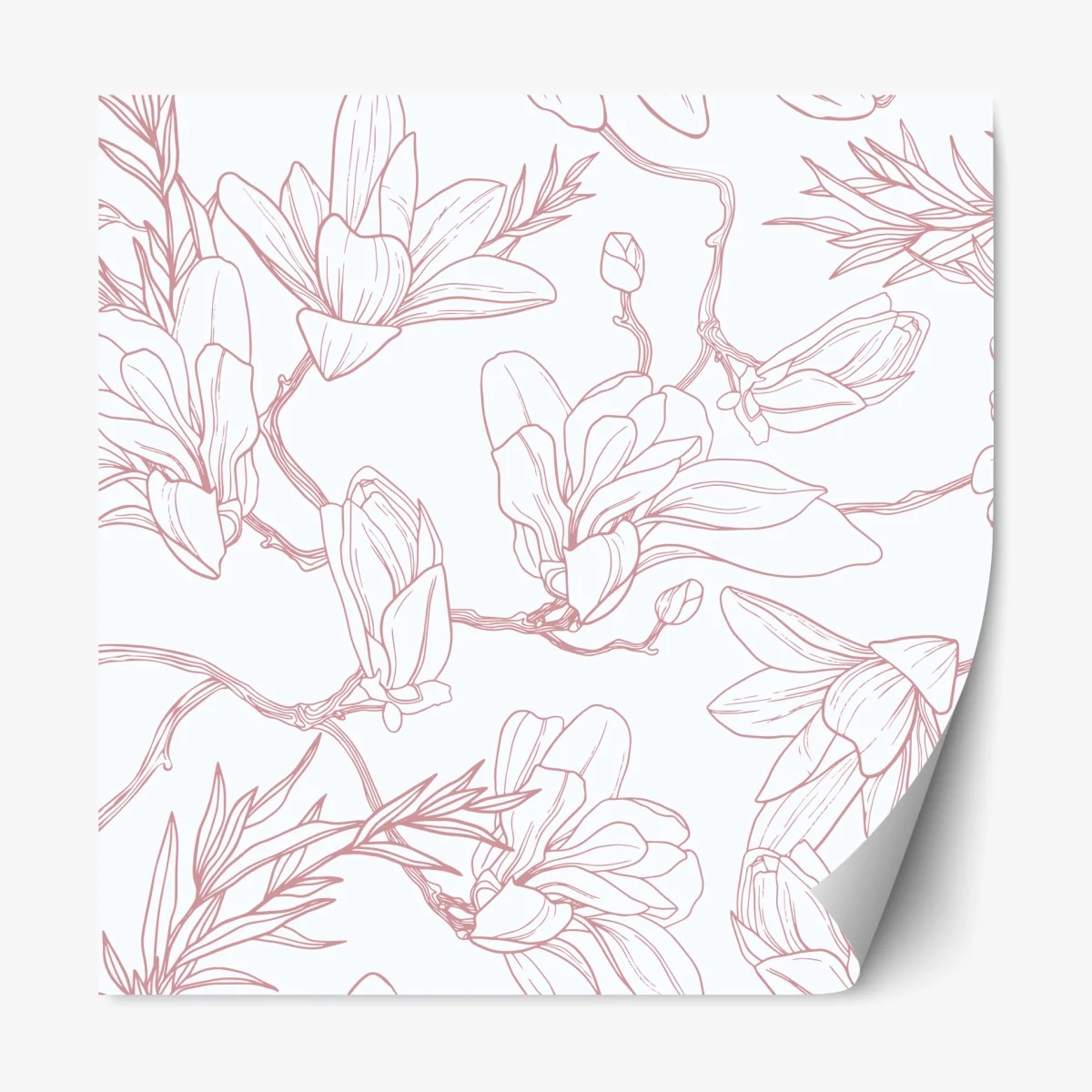 Naklejka repozycjonowalna delikatny wzór magnolii w miękkim różu – Wallissimo® Naklejka repozycjonowalna delikatny wzór magnolii w miękkim różu – Wallissimo®
