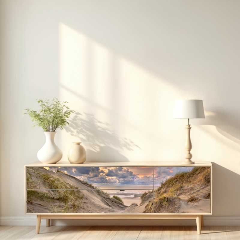 Naklejka repozycjonowalna zachód słońca nad wydmami – Wallissimo® Naklejka repozycjonowalna zachód słońca nad wydmami – Wallissimo®