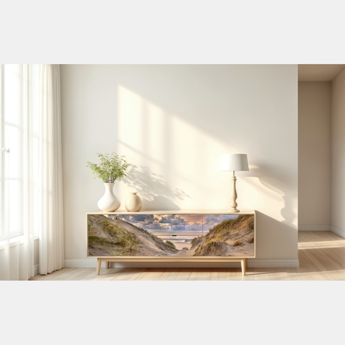 Naklejka repozycjonowalna zachód słońca nad wydmami – Wallissimo® Naklejka repozycjonowalna zachód słońca nad wydmami – Wallissimo®