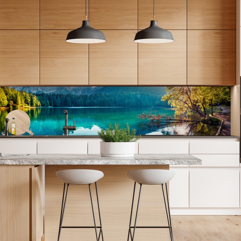 Naklejka repozycjonowalna delikatny niebieski wzór botaniczny – Wallissimo®