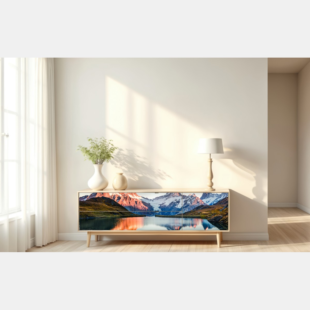 Naklejka repozycjonowalna odbicia zachodu słońca nad Bachalpsee, Szwajcaria – Wallissimo® Naklejka repozycjonowalna odbicia zachodu słońca nad Bachalpsee, Szwajcaria – Wallissimo®