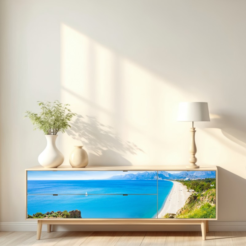 Naklejka repozycjonowalna panoramiczna plaża Konyaalti, Antalya – Wallissimo® Naklejka repozycjonowalna panoramiczna plaża Konyaalti, Antalya – Wallissimo®