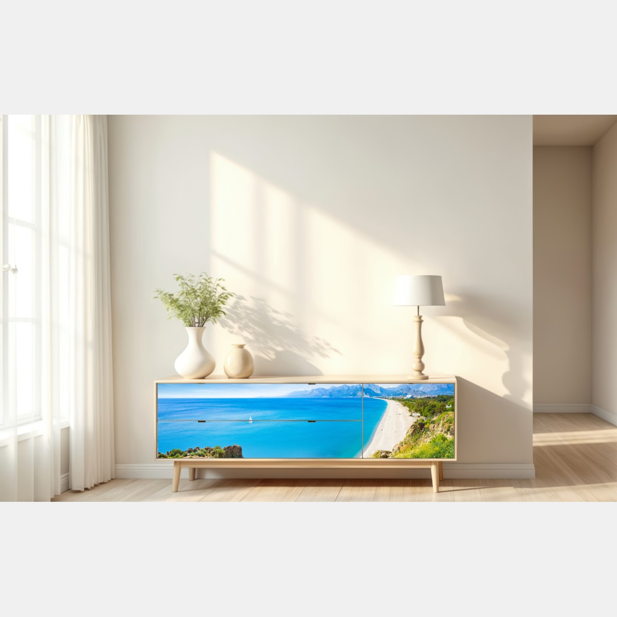 Naklejka repozycjonowalna panoramiczna plaża Konyaalti, Antalya – Wallissimo® Naklejka repozycjonowalna panoramiczna plaża Konyaalti, Antalya – Wallissimo®