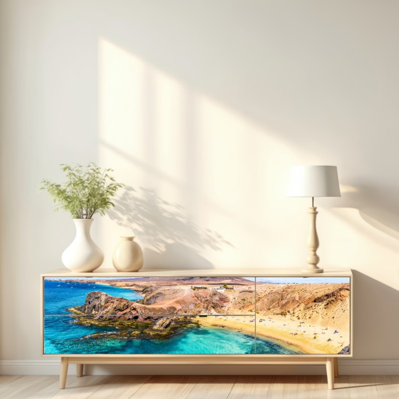 Naklejka repozycjonowalna turkusowa zatoka na plaży Papagayo – Wallissimo® Naklejka repozycjonowalna turkusowa zatoka na plaży Papagayo – Wallissimo®