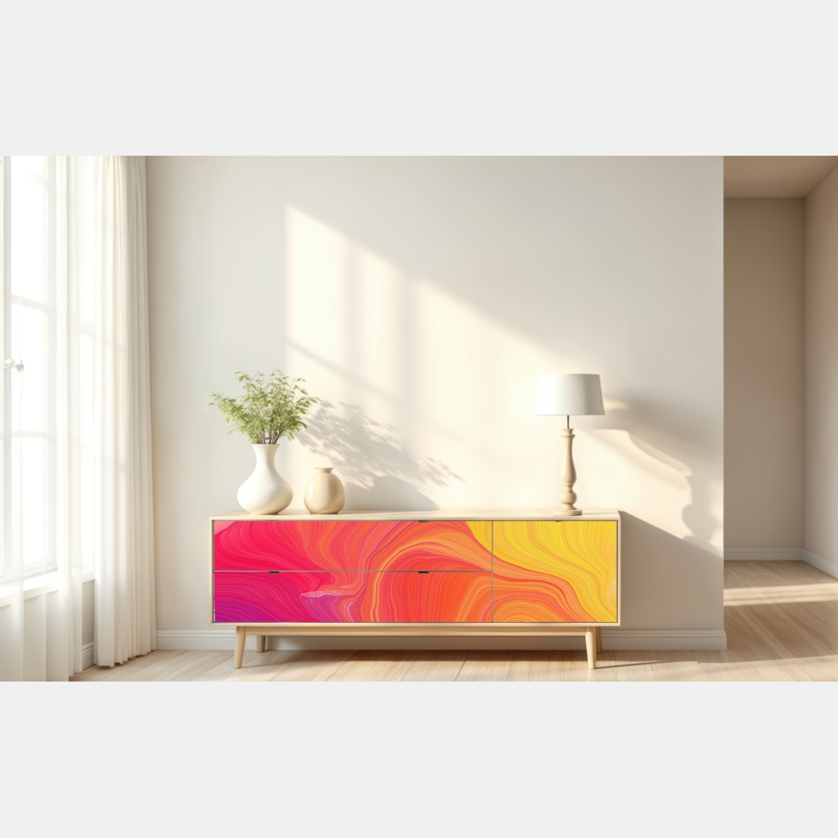 Naklejka repozycjonowalna żywe falujące kolory – Wallissimo® Naklejka repozycjonowalna żywe falujące kolory – Wallissimo®