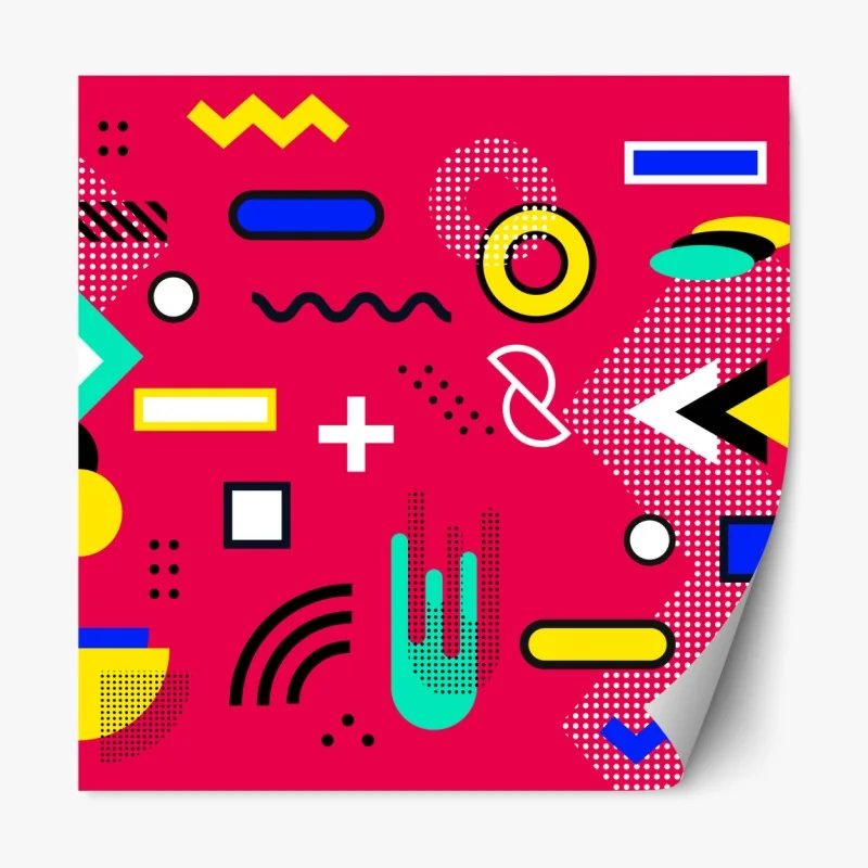 Naklejka repozycjonowalna żywy geometryczny wzór pop