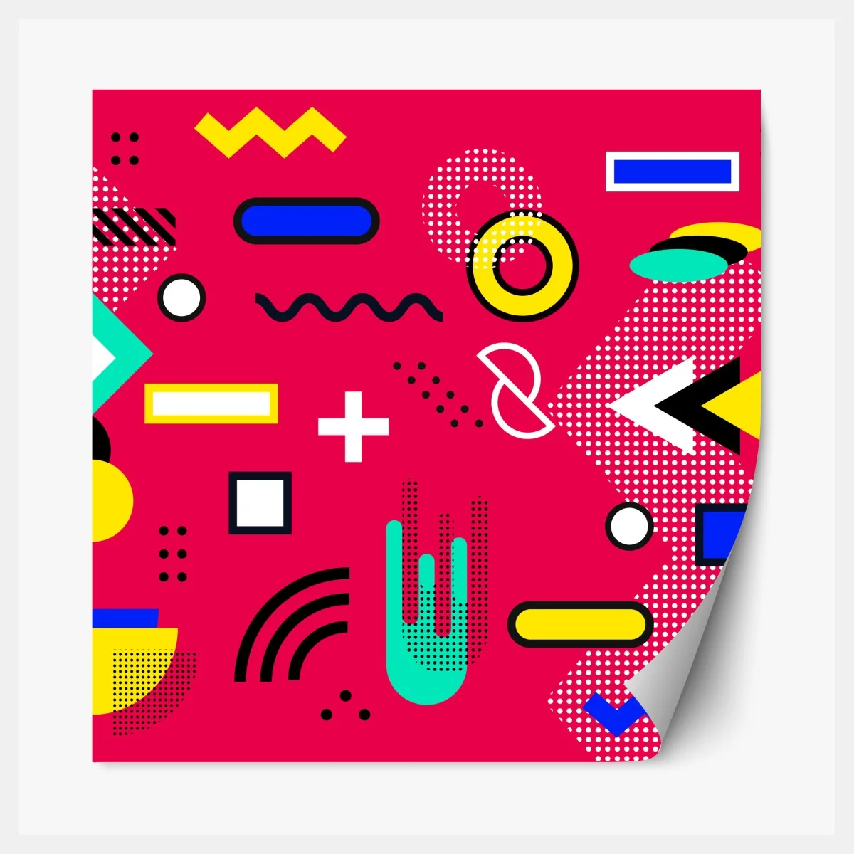 Naklejka repozycjonowalna żywy geometryczny wzór pop – Wallissimo® Naklejka repozycjonowalna żywy geometryczny wzór pop – Wallissimo®