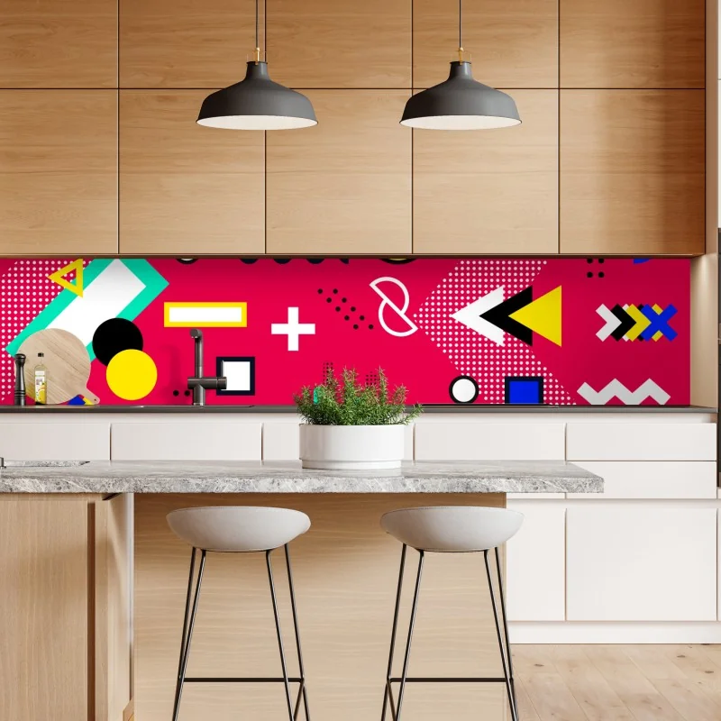 Naklejka repozycjonowalna żywy geometryczny wzór pop – Wallissimo® Naklejka repozycjonowalna żywy geometryczny wzór pop – Wallissimo®