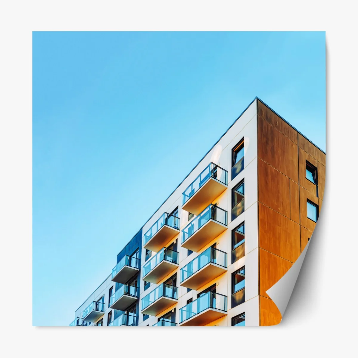 Naklejka repozycjonowalna nowoczesny budynek mieszkalny z balkonami – Wallissimo® Naklejka repozycjonowalna nowoczesny budynek mieszkalny z balkonami – Wallissimo®