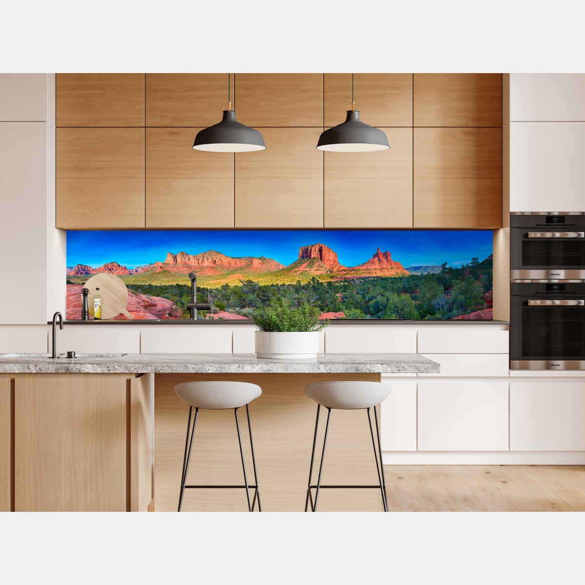 Naklejka repozycjonowalna panoramiczny widok na Bell Rock i Courthouse Butte, Sedona – Wallissimo® Naklejka repozycjonowalna panoramiczny widok na Bell Rock i Courthouse Butte, Sedona – Wallissimo®