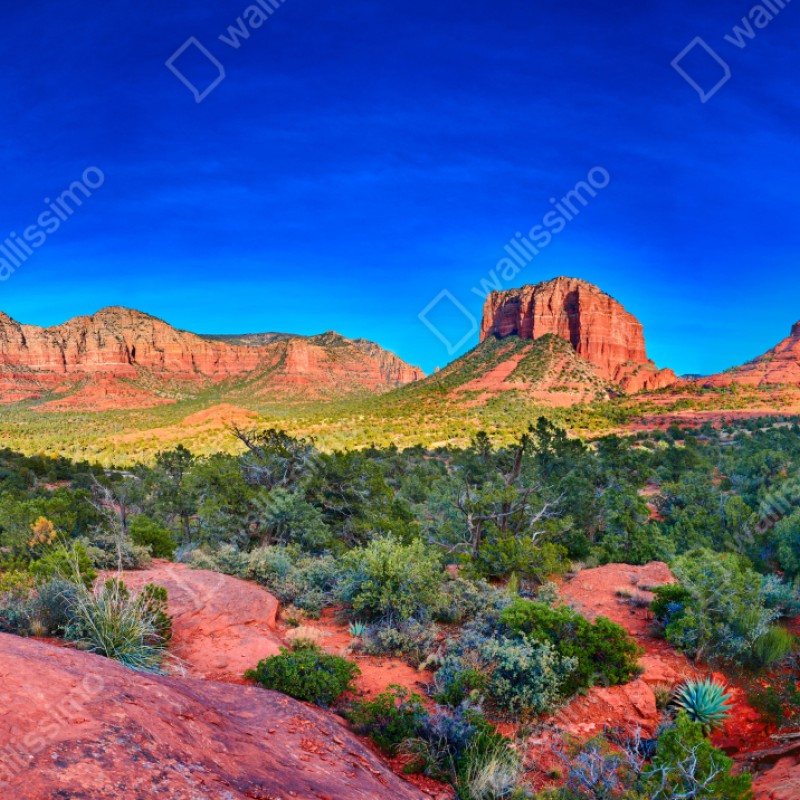 Naklejka repozycjonowalna panoramiczny widok na Bell Rock i Courthouse Butte, Sedona – Wallissimo® Naklejka repozycjonowalna panoramiczny widok na Bell Rock i Courthouse Butte, Sedona – Wallissimo®