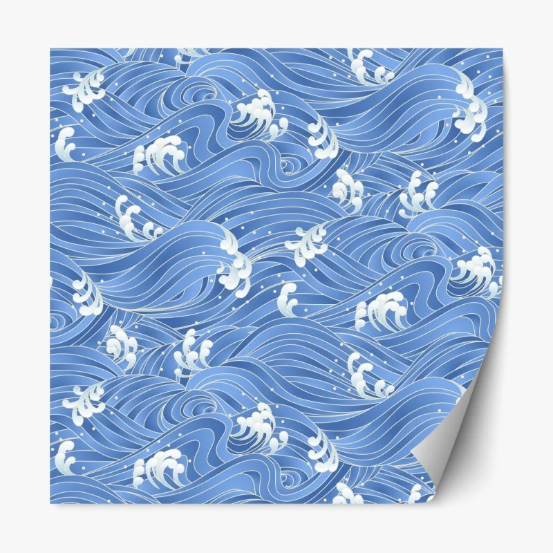 Naklejka repozycjonowalna stylizowany Japoński wzór fal