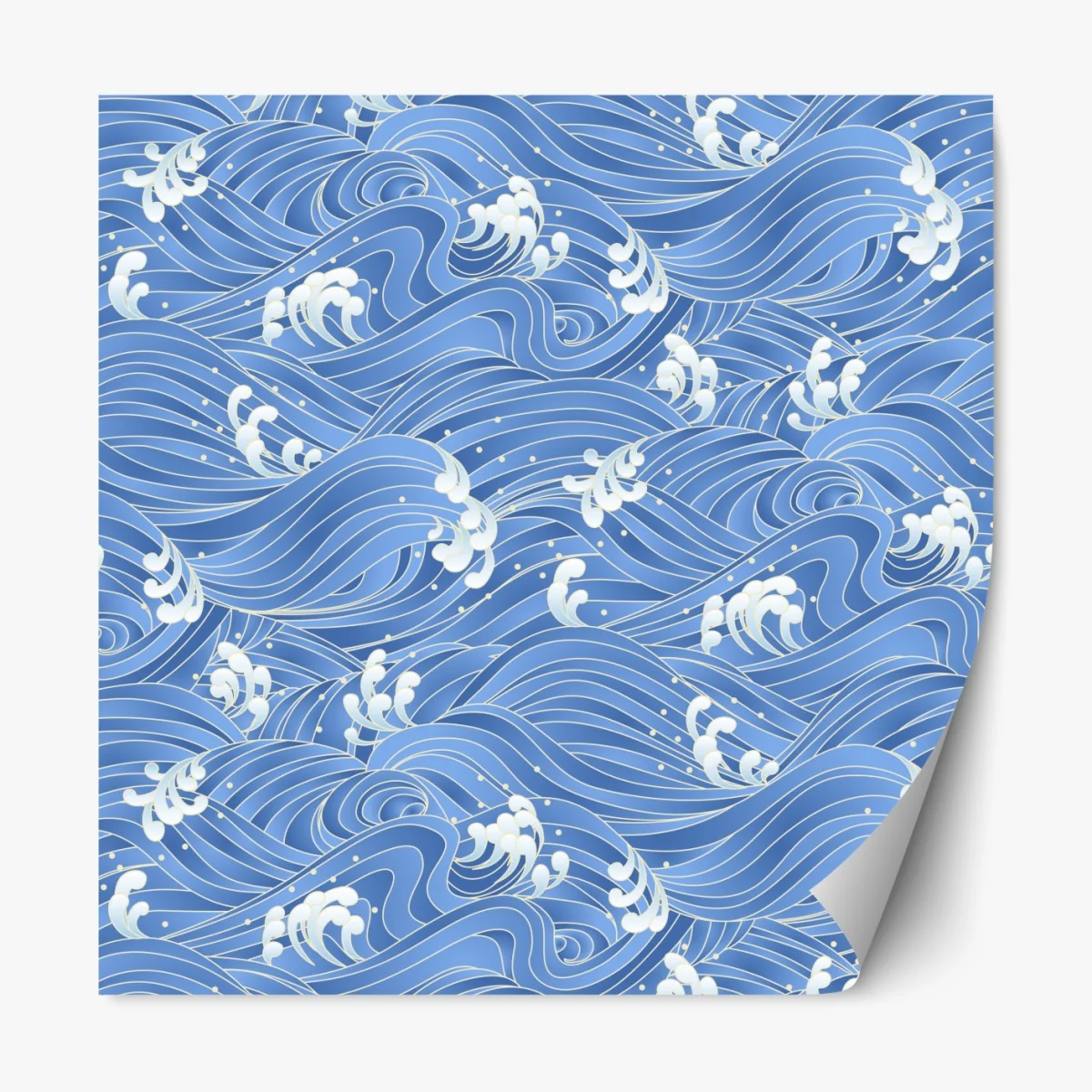 Naklejka repozycjonowalna stylizowany Japoński wzór fal – Wallissimo® Naklejka repozycjonowalna stylizowany Japoński wzór fal – Wallissimo®